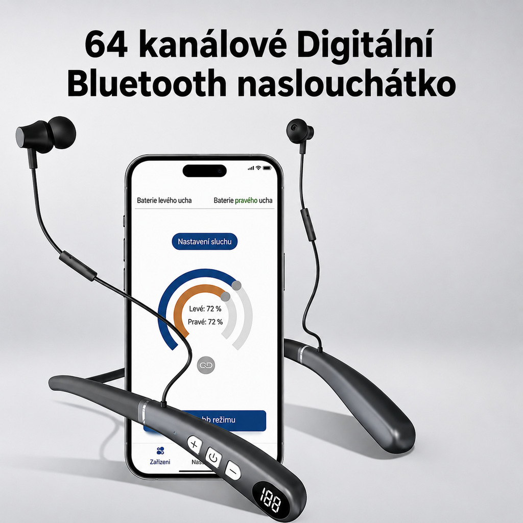 Súprava načúvacích prístrojov ILWY ClearSound 64 BTE v čiernej farbe